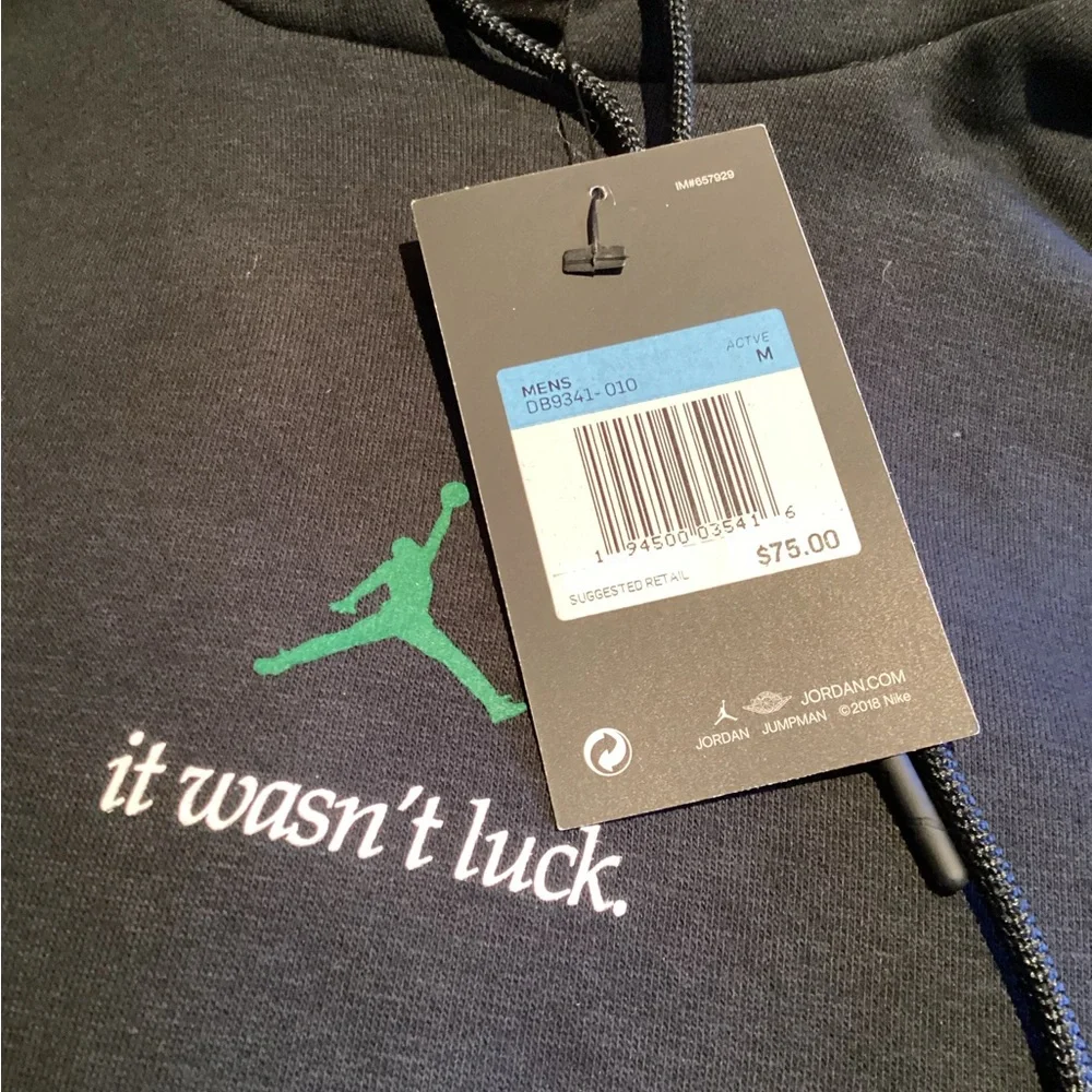 Jordan St. Patrick's Day Hoodie DB9341-010 Men's Size Medium